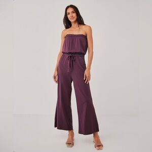 Pact The Soirée Smocked Strapless Jumpsuit